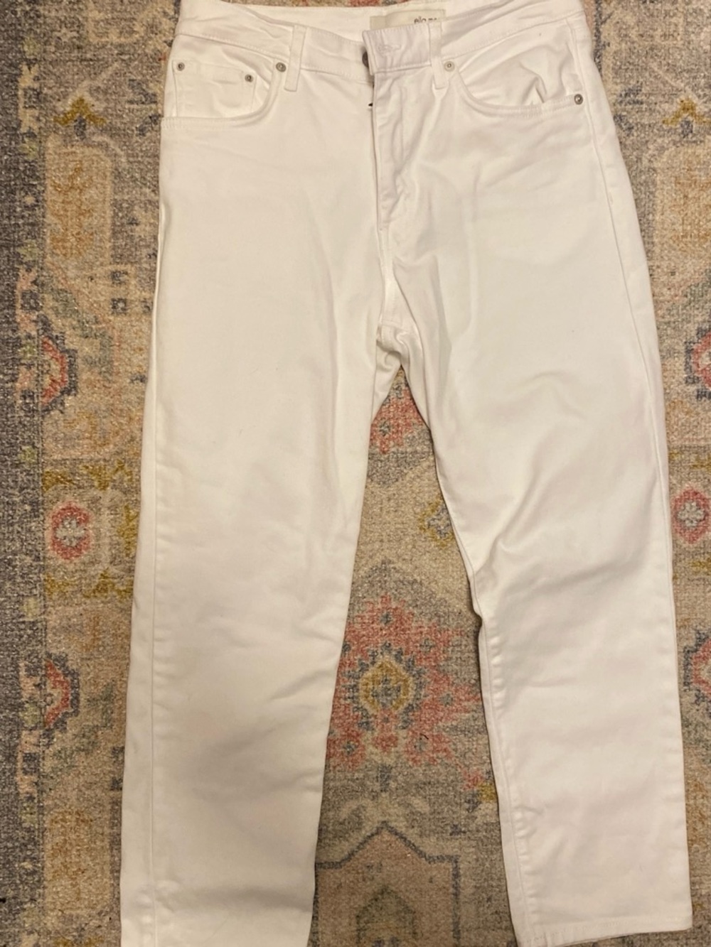 Ella Moss White High-Waist Straight Jeans